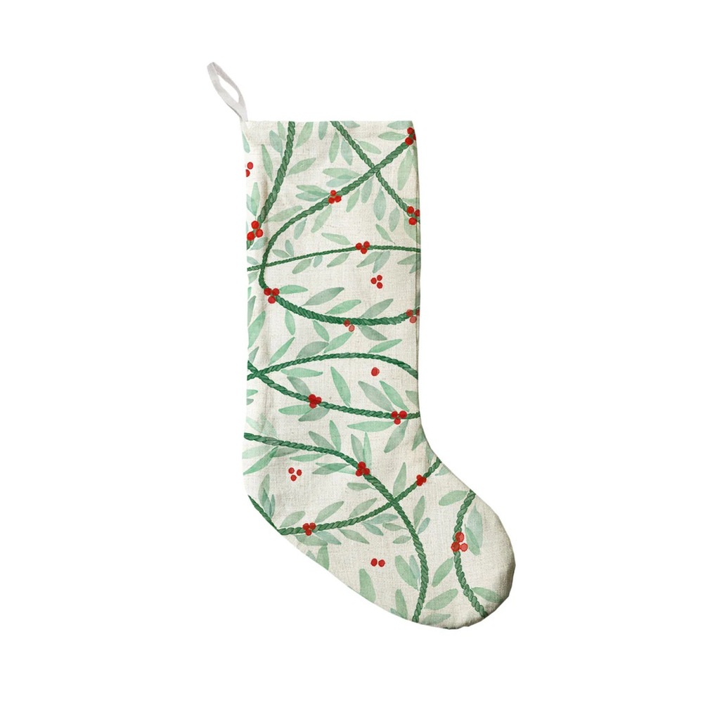 SoHa Living - Elegant Green and Red Holiday Stocking